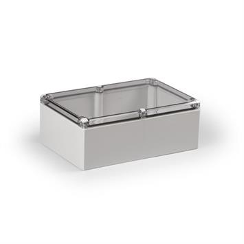 Kunststoffgehäuse ABS 160x240x91 / Deckel Transparent / Weiss