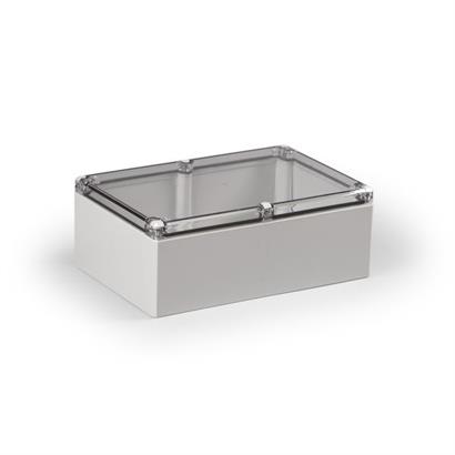 Kunststoffgehäuse ABS 160x240x91 / Deckel Transparent / Weiss