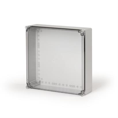 Kunststoffgehäuse ABS 400x400x130 / Deckel transparent