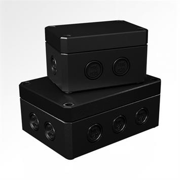 Kunststoffgehäuse PC 182x180x90  Deckel und Unterteil schwarz  Farbe: RAL9005