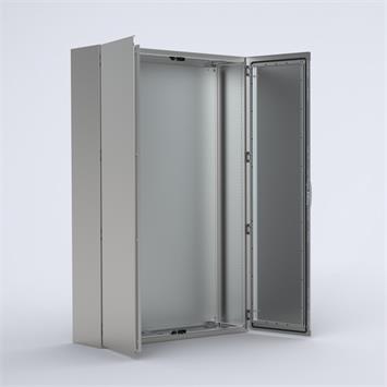 Standschrank EKDS / Doppeltüre / Edelstahl /IP66/ mit Montageplatte
