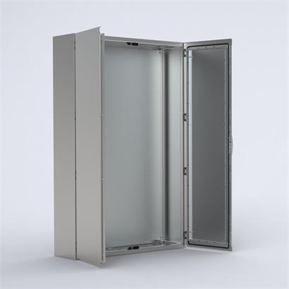 Standschrank EKDS / Doppeltüre / Edelstahl /IP66/ mit Montageplatte