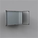 Wandgehäuse ADR spez. / IP 66 / Edelstahl / Doppeltür / mit Montageplatte