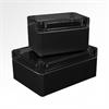 Coffret PC 110x110x66  couvercle transparent / base noir  couleur RAL9005