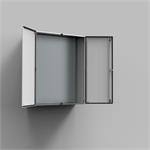 Coffrets muraux, double porte/RAL 7043/sans plaque de montage